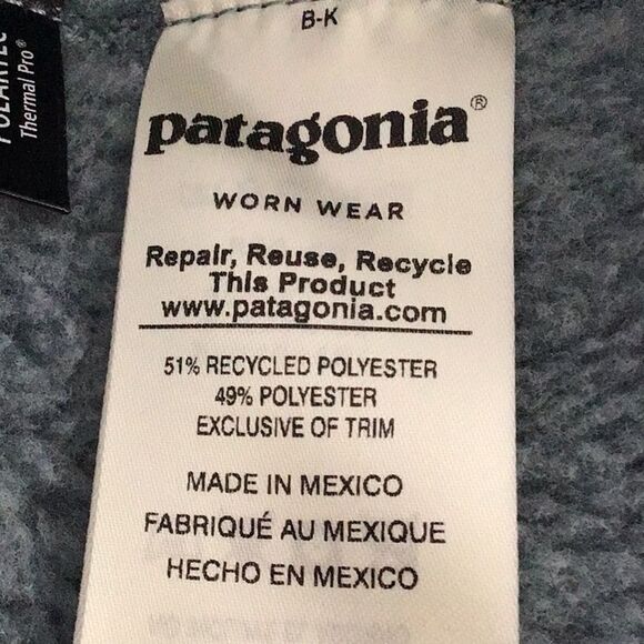 Patagonia Re-Tool Light Blue Navy Snap T Synchilla Pullover Fleece - Picture 16 of 16